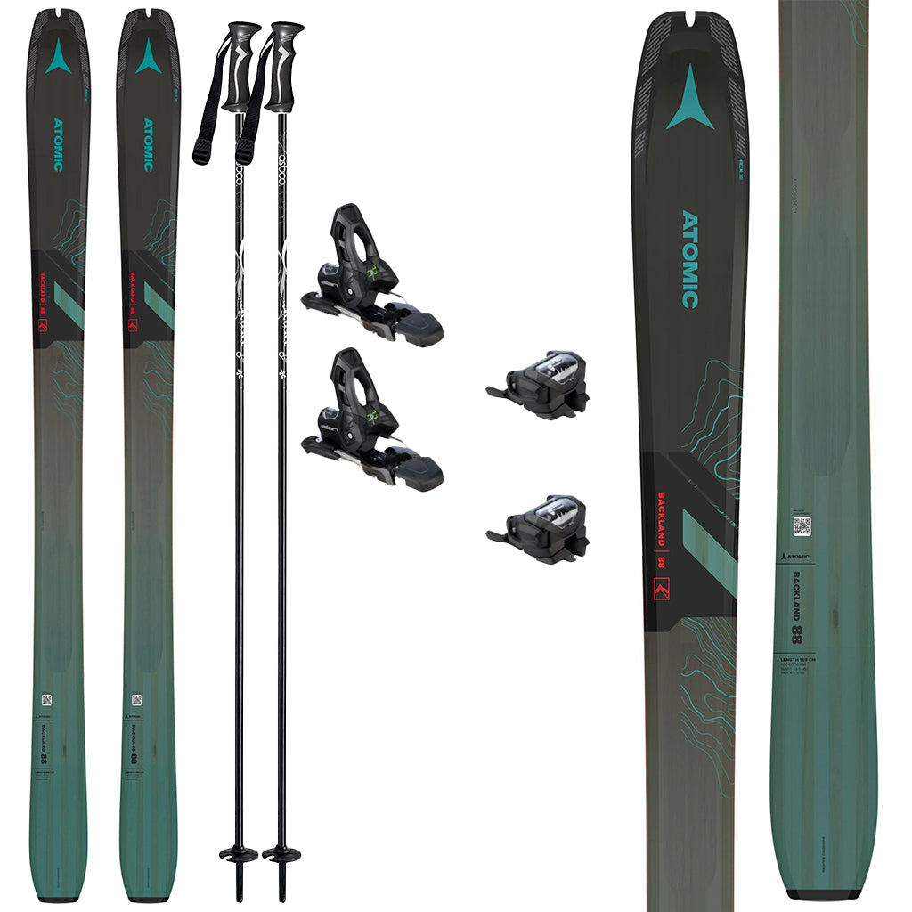 Atomic Backland 88 Mens Skis 2024 with Elan Attack 11 Bindings Ski Package