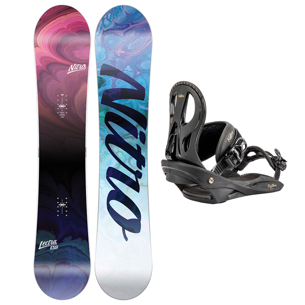 Nitro Lectra Snowboard Womens 2024 with Nitro Rythm Snowboard Binding Womens 2024