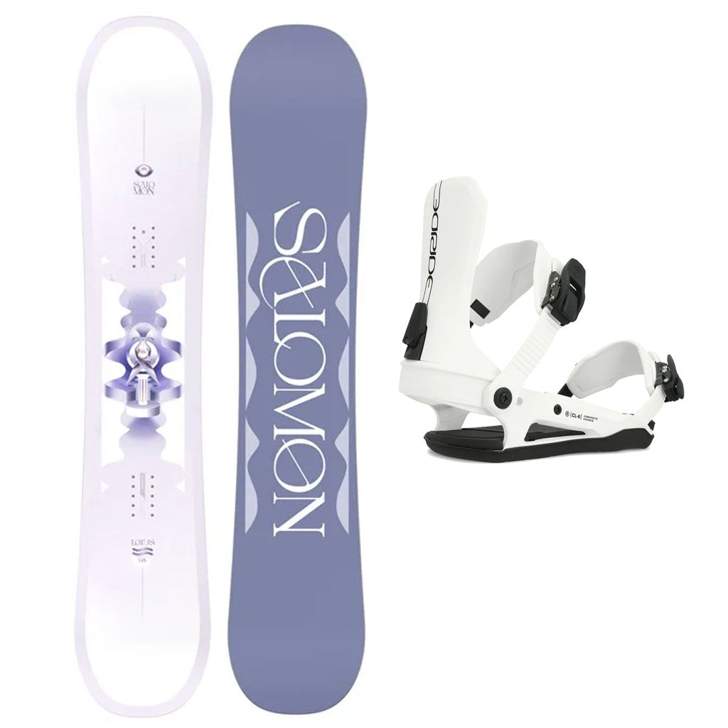 Salomon Lotus Snowboard 2025 with Ride CL-6 Binding Womens Snowboard Package