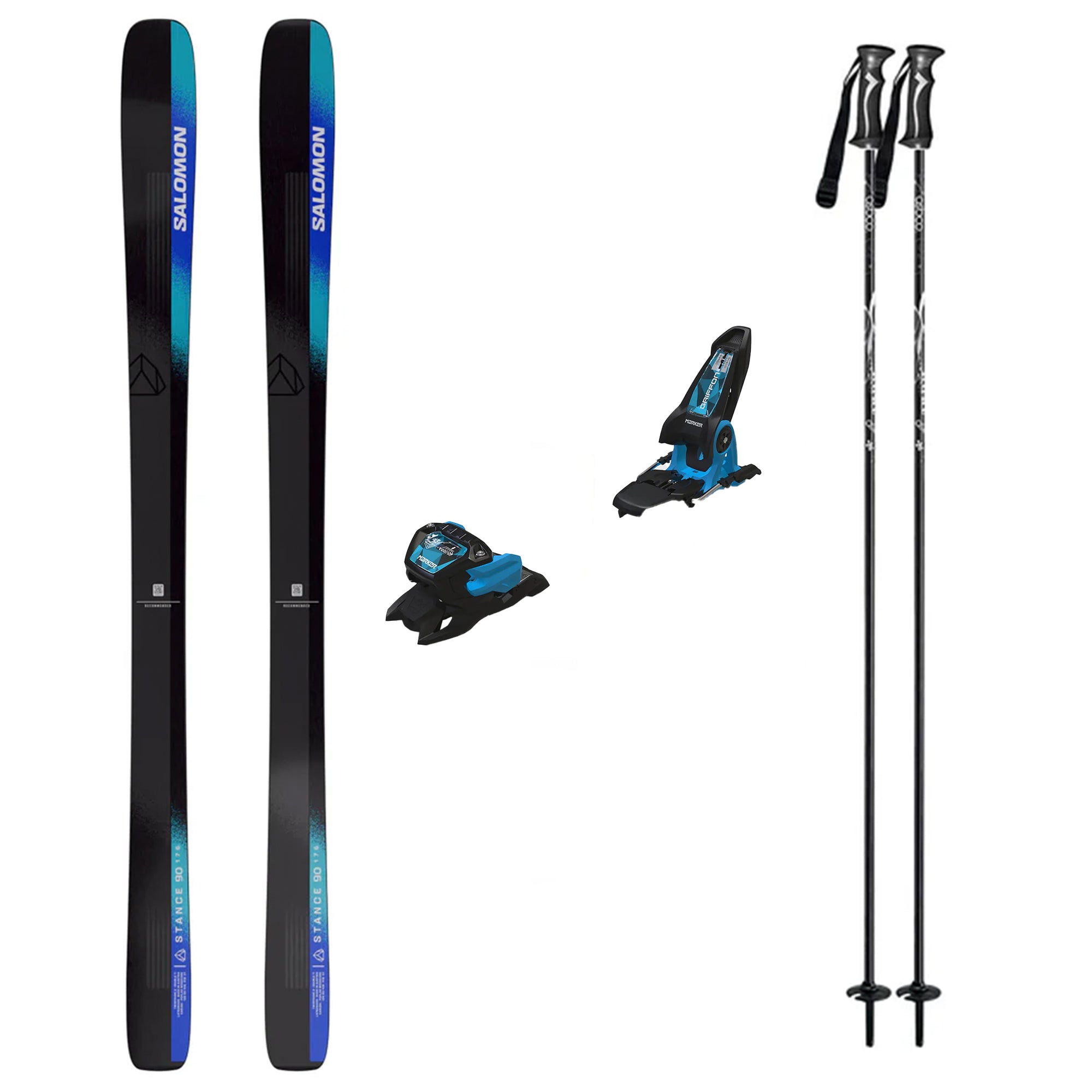 Salomon Stance 90 Skis 2025 with Marker Griffon 13 Bindings Mens Ski Package