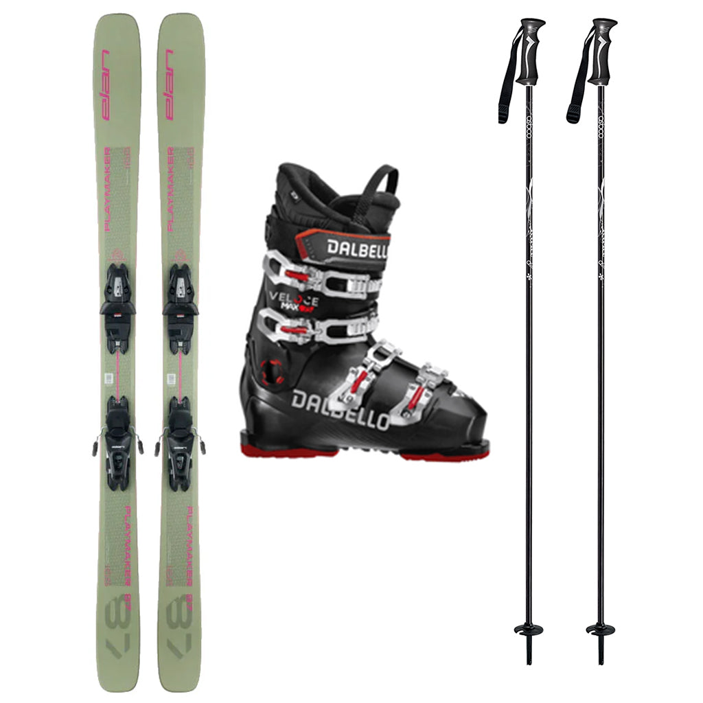 Elan Playmaker 87 Skis with Dalbello Veloce MAX 75 Ski Boots Adult Ski Package