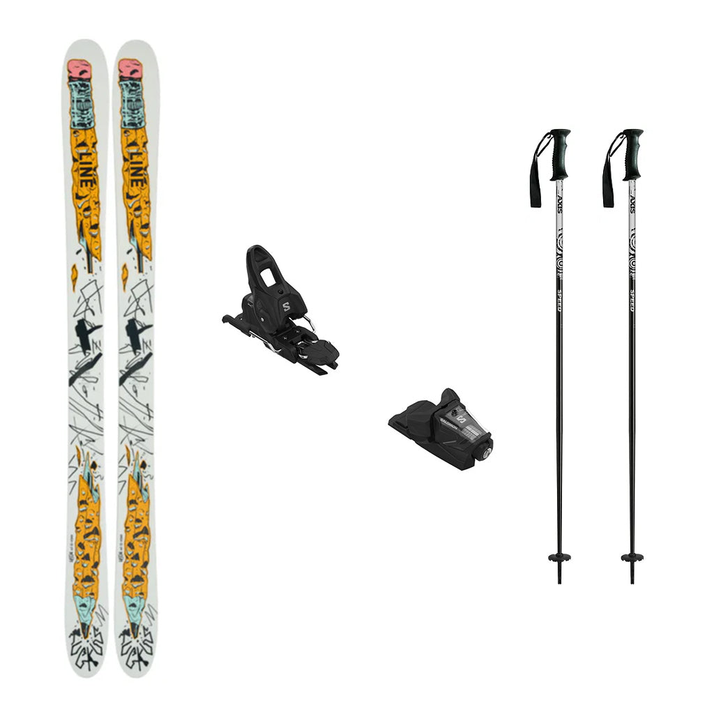 Line Ruckus Youth Skis 2024 with Salomon Stage 10 Bindings Ski Package