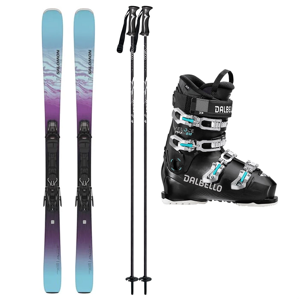 Salomon Stance W 80 (M10 GW System Binding) Skis 2025 with Dalbello DS MX 65 W LS Ski Boot Womens Ski Package