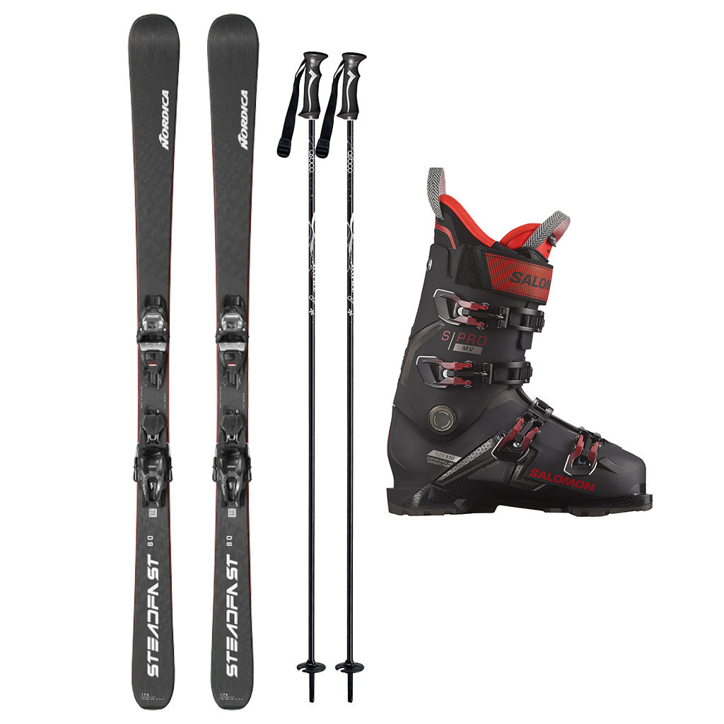 Nordica Steadfast 80 (System Binding) Skis 2025 with Salomon S/Pro MV 110 GW Ski Boot 2024 Mens Ski Package