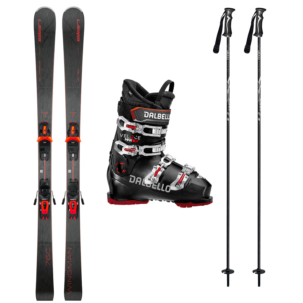 Elan Wingman 76C Skis 2025 with Dalbello Veloce MAX 90 Ski Boots Mens Ski Package